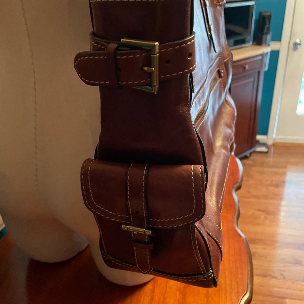 Fossil chocolate brown leather tote - Picture 5 of 16